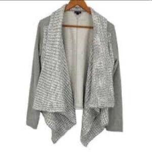 Coco + Carmen Light Gray Open Front Cardigan